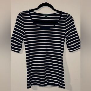 RALPH LAUREN blue and white striped shirt. Size: small